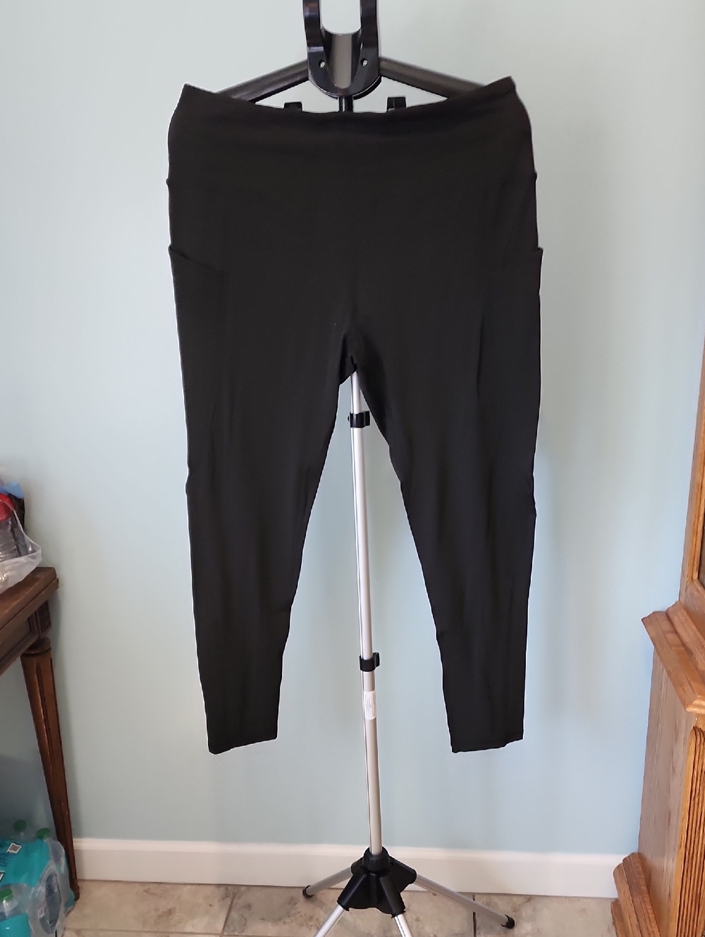 Everyday High-Waist Black Leggings with Side Pockets Set Of 3 Size 3x